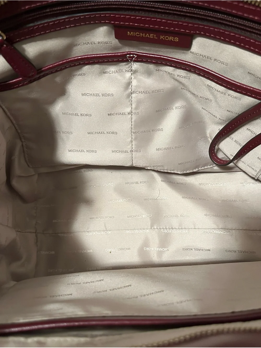 Michael Kors Wine Leather Shoulder Tote